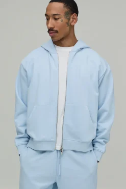 Sweat À Casynthétiqueche Zippé Oversize Coupe Boxy 480 G/m² Poids Lourd