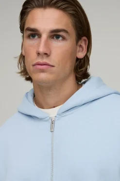 boohooMAN Sweat À Casynthétiqueche Zippé Oversize Boxy Essentiel<Homme Sweats À Capuche Et Sweatshirts|Sweats À Capuche Et Sweats