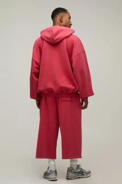 Sweat À Casynthétiqueche Zippé Oversize Boxy À Épaules Tombantes En Molleton Lavé