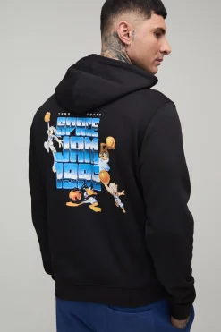 boohooMAN Sweat À Casynthétiqueche Zippé Oversize Ample Space Jam Sous Licence Tall<Homme Tout Afficher|Sweats À Capuche Tall