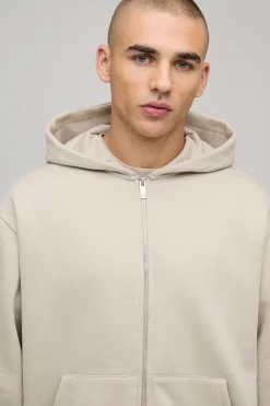 Sweat à Casynthétiqueche Zippé Oversize Basique