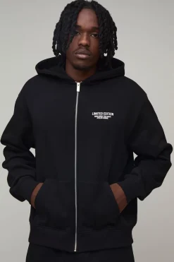 boohooMAN Sweat À Casynthétiqueche Zippé Oversize Ample Édition Limitée Effet Délavé<Homme Tout Afficher|Survêtements