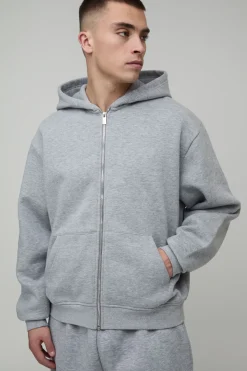 Sweat à Casynthétiqueche Zippé Oversize Basique