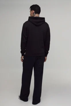 Sweat À Casynthétiqueche Zippé Oversize Noir Avec Motif Carpe Koï Dessiné Au Trait Pour Homme Grand