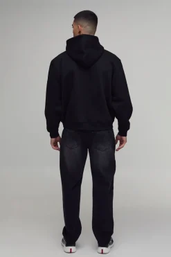 Sweat À Casynthétiqueche Zippé Oversize Épais Noir Avec Motif Carpe Koï Dessiné Au Trait