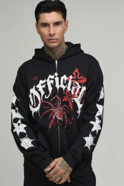 Sweat À Casynthétiqueche Zippé Oversize À Coupe Boxy Avec Imprimé En Édition Limitée