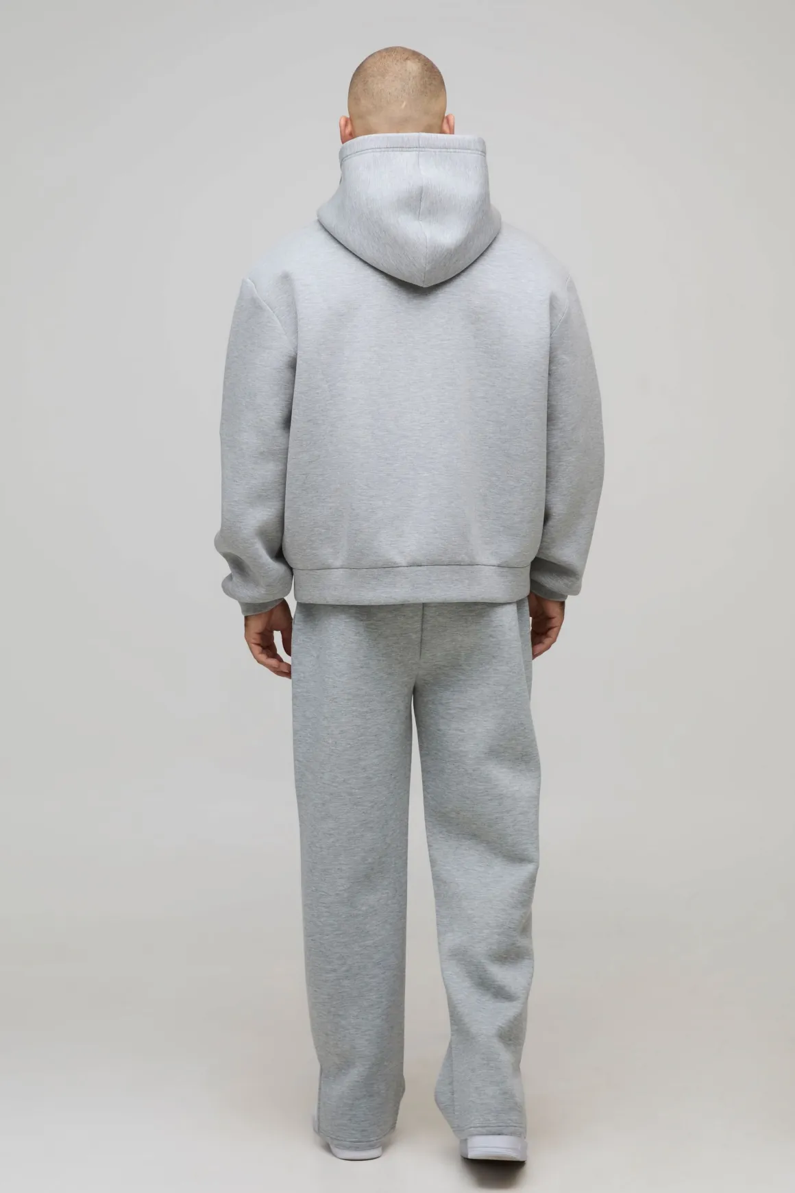 Sweat à Casynthétiqueche Zippé Oversize Boxy en Scuba Contrecollé