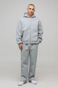 Sweat à Casynthétiqueche Zippé Oversize Boxy en Scuba Contrecollé