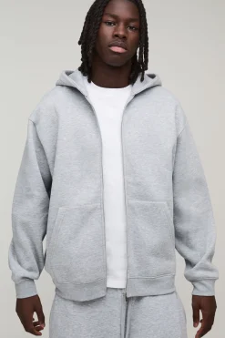 Sweat à Casynthétiqueche Zippé Oversize Basique