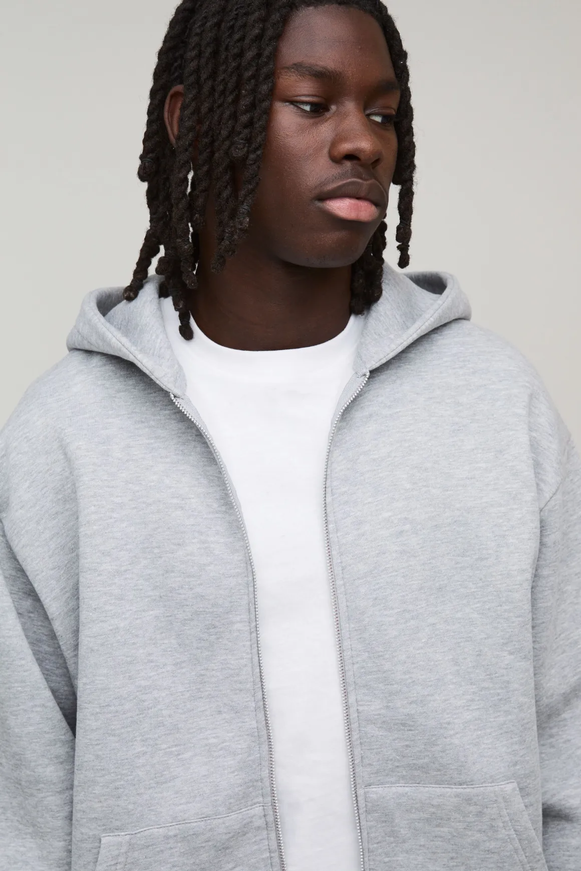 Sweat à Casynthétiqueche Zippé Oversize Basique