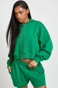 boohoo Sweat À Casynthétiqueche Zippé Oversize Boxy À Manches Ballon<Femme Sweats À Capuche Et Sweatshirts|Basiques