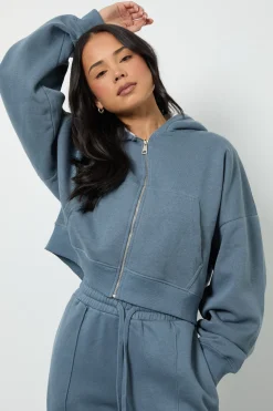 boohoo Sweat à Casynthétiqueche Zippé Oversize à Manches Bouffantes et Coupe Boxy<Femme Sweats À Capuche Et Sweatshirts|Basiques
