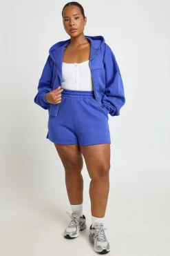 Sweat À Casynthétiqueche Zippé Oversize À Manches Ballon Coupe Boxy Plus Core Basic