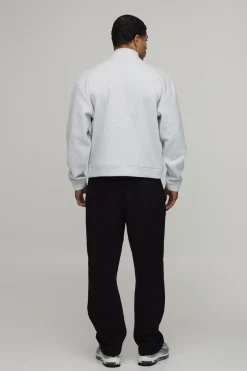 Sweat Col Montant À Zip Quart Oversize Coupe Boxy Basique