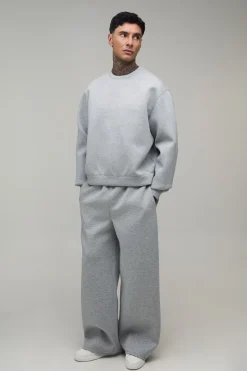boohooMAN Sweat Col Rond Scuba Oversize Ample Coupe Tall<Homme Tout Afficher|Survêtements