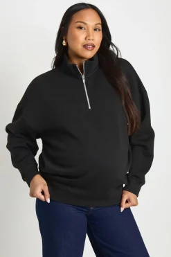 Sweat De Maternité Oversize À Demi-zip