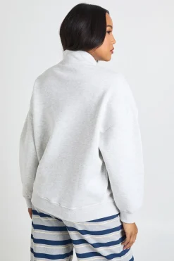 boohoo Sweat De Maternité Oversize À Demi-zip<Femme Sweats À Capuche Et Sweats|Sweats À Capuche Et Sweatshirts