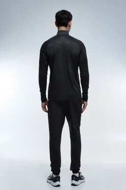 Sweat De Sport Léger À Manches Raglan Coupe Ajustée Avec Zip 1/4 Pour Homme Grande Taille