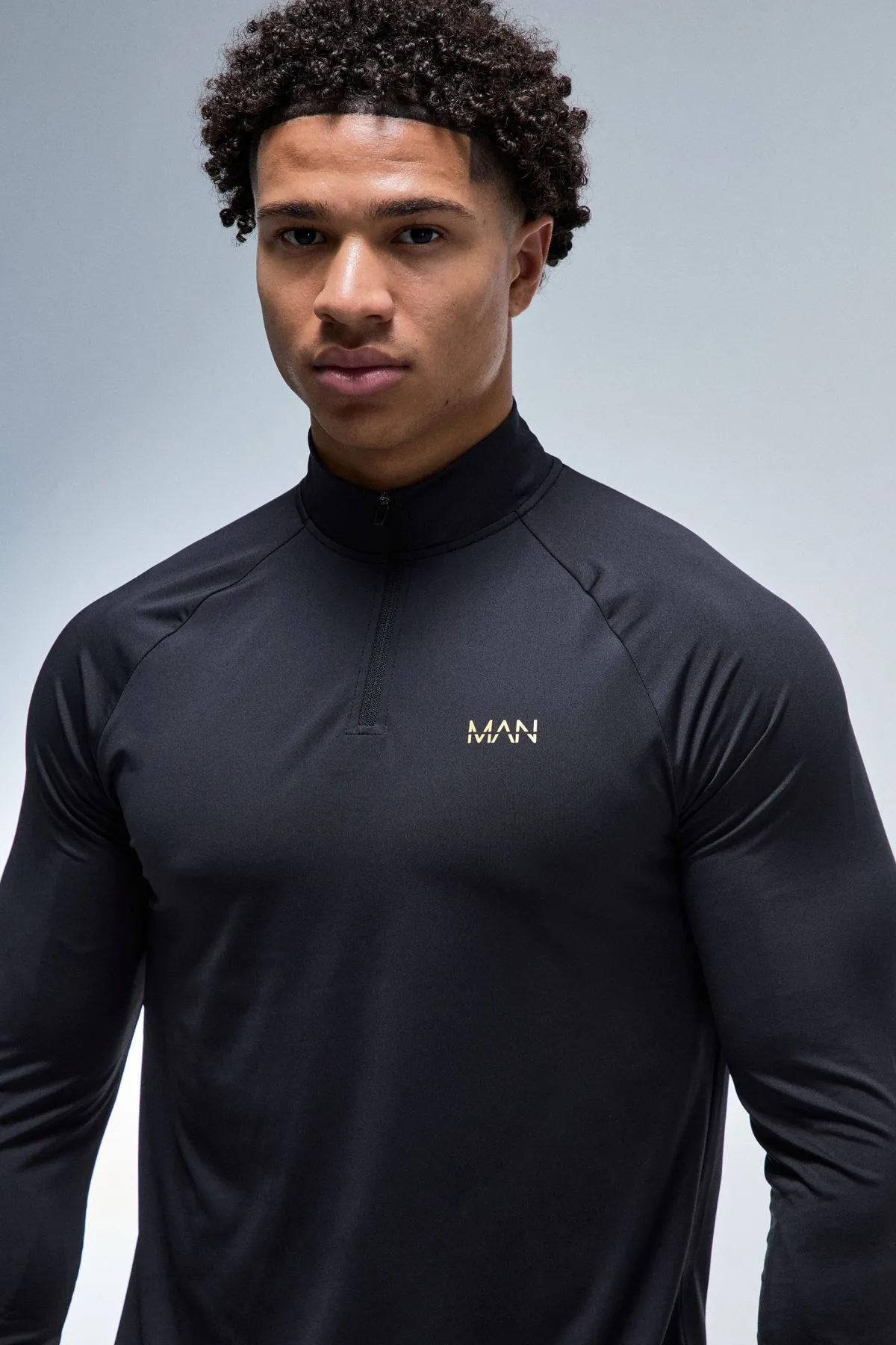 boohooMAN Sweat Homme Active Gold Performance Coupe Regular Col Zippé 1/4<Homme/Femme Tout Afficher Activewear|Athleisure