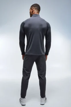 boohooMAN Sweat Performance Homme Coupe Regular Col Montant Zip 1/4 Logo Néon Active<Homme/Femme Tout Afficher Activewear|Athleisure