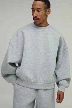 Sweat Scuba Col Rond Oversize À Manches Chauve-souris