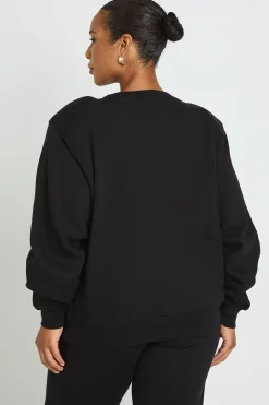 Sweat-shirt Ample Col Rond Avec Épaulettes Grande Taille