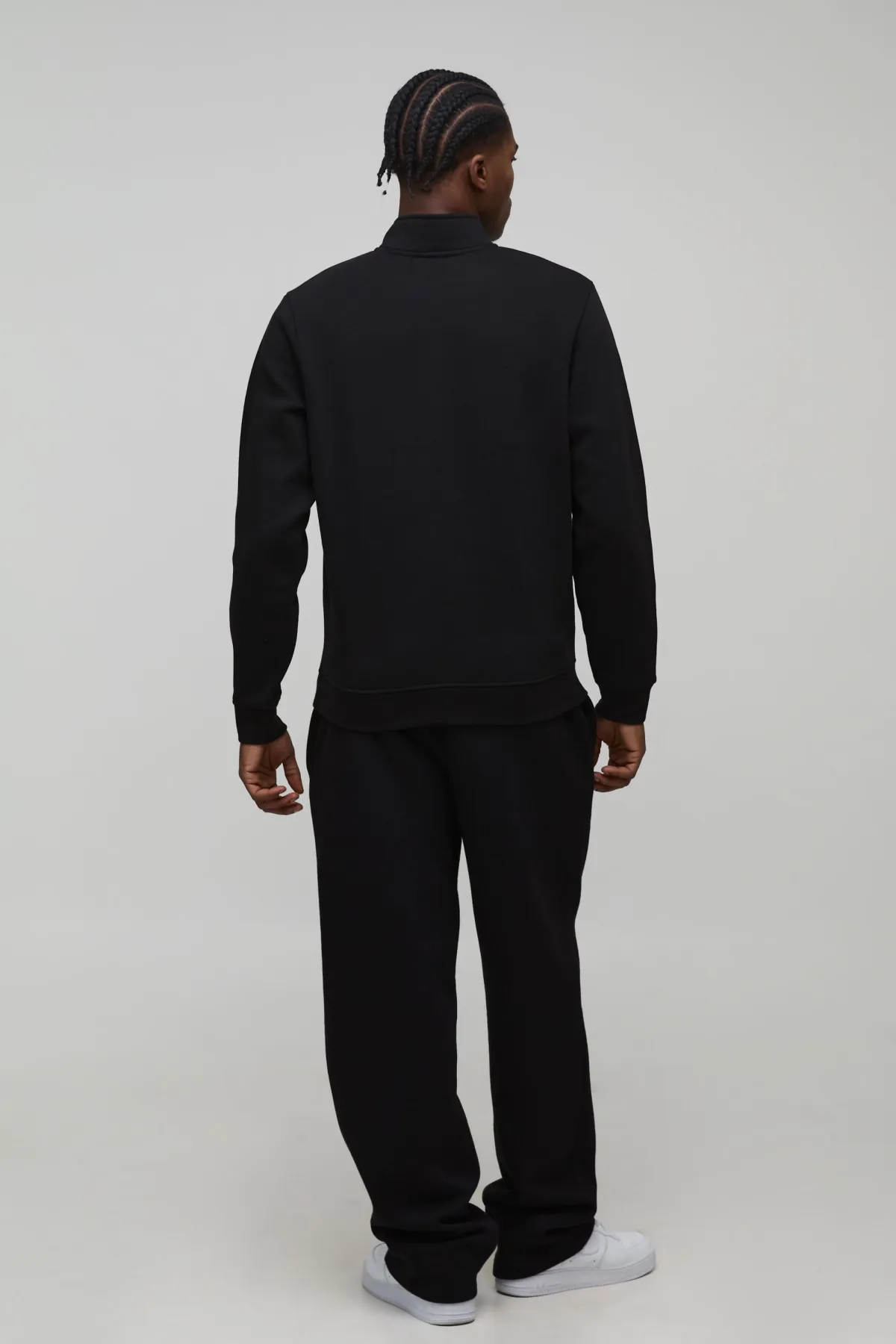 boohooMAN Sweat-shirt Basic Coupe Regular Col Montant Zip Quart<Homme Tout Afficher|Sweats À Capuche Grande Taille