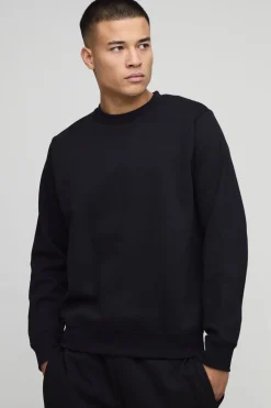 Sweat-shirt basique à col rond, coupe régulière
