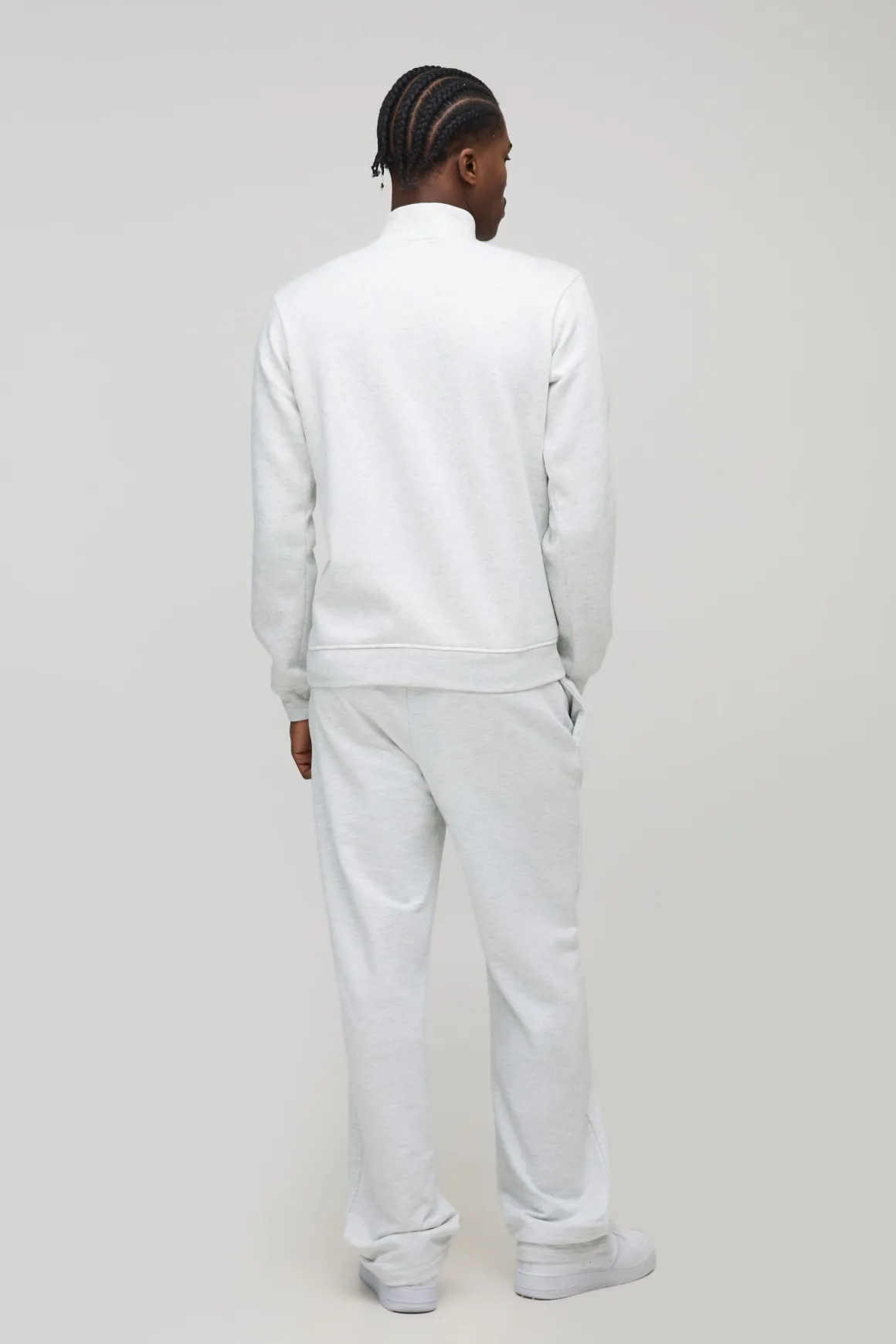 Sweat-shirt basique à demi-zip à col cheminée