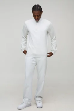 Sweat-shirt basique à demi-zip à col cheminée