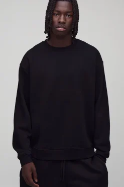 boohooMAN Sweat-shirt basique oversize à col ras du cou<Homme Sweats À Capuche Et Sweatshirts|Sweats À Capuche Et Sweats