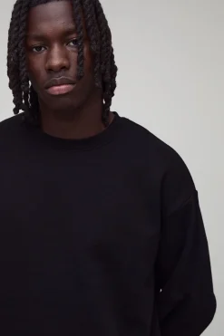 boohooMAN Sweat-shirt basique oversize à col ras du cou<Homme Sweats À Capuche Et Sweatshirts|Sweats À Capuche Et Sweats
