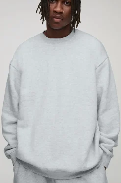Sweat-shirt basique oversize à col rond pour grandes tailles