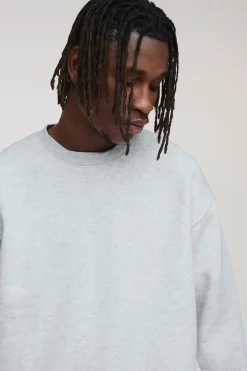 Sweat-shirt basique oversize à col rond pour grandes tailles