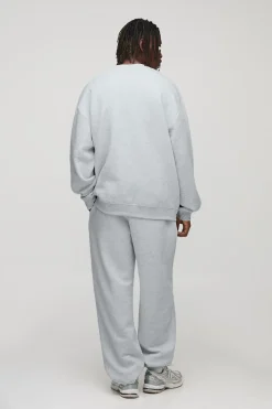 Sweat-shirt basique oversize à col rond pour grandes tailles