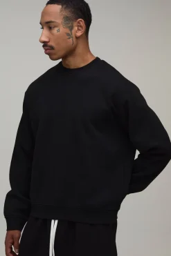 Sweat-shirt basique oversize à col rond et coupe carrée