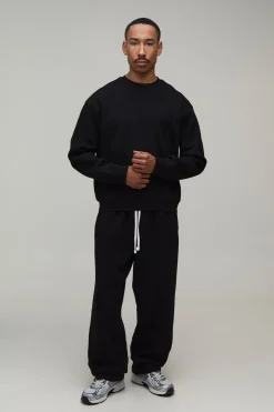 Sweat-shirt basique oversize à col rond et coupe carrée