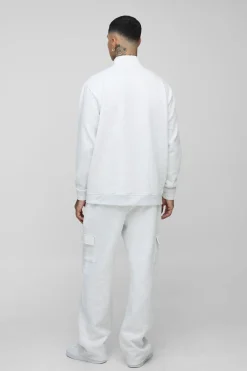 boohooMAN Sweat-shirt basique surdimensionné à fermeture éclair partielle et col en entonnoir<Homme Tout Afficher|Sweats À Capuche Tall