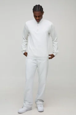 boohooMAN Sweat-shirt basique surdimensionné, à la coupe boxy, avec demi-zip et col entonnoir<Homme Tout Afficher|Sweats À Capuche Grande Taille