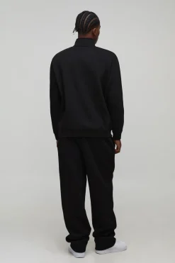 Sweat-shirt basique surdimensionné à demi-zip et col cheminée