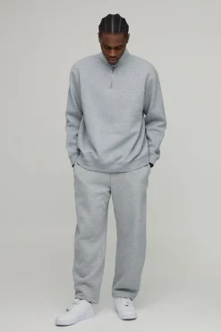 boohooMAN Sweatshirt Basique Surdimensionné à Col Montant et Zip Quart<Homme Sweats À Capuche Et Sweatshirts|Sweats À Capuche Et Sweats