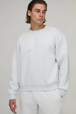 boohooMAN Sweat-shirt basique surdimensionné, coupe boxy et col rond<Homme Sweats À Capuche Et Sweatshirts|Sweats À Capuche Et Sweats
