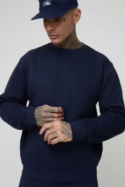 Sweat-shirt basique version tall, coupe régulière, col rond