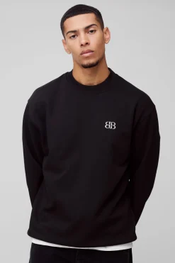 Sweatshirt B brodé surdimensionné