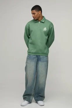 Sweatshirt BM Imprimé à Fermeture Éclair Quart