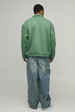 Sweatshirt BM Imprimé à Fermeture Éclair Quart