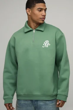 Sweatshirt BM Imprimé à Fermeture Éclair Quart