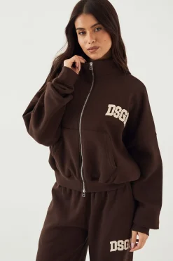 DSGN Studio Sweatshirt Bomber avec Appliqué Cordon et Fermeture Éclair<Femme Sweats À Capuche Et Sweatshirts|Dsgn Studio