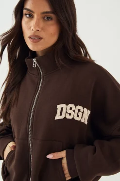DSGN Studio Sweatshirt Bomber avec Appliqué Cordon et Fermeture Éclair<Femme Sweats À Capuche Et Sweatshirts|Dsgn Studio