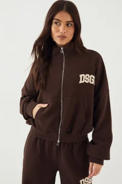 DSGN Studio Sweatshirt Bomber avec Appliqué Cordon et Fermeture Éclair<Femme Sweats À Capuche Et Sweatshirts|Dsgn Studio